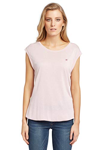 khujo Top Pique Camiseta de verano para mujer, ligera, sin mangas, con logo bordado Rosa. M