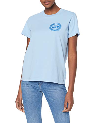 Lee Emblem T Camiseta, Azul (Sky Blue LM), Medium para Mujer