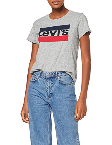 Levi's The Perfect Tee, Camiseta para Mujer, Gris (Sportswear Logo Tee Smokestack 303), Medium