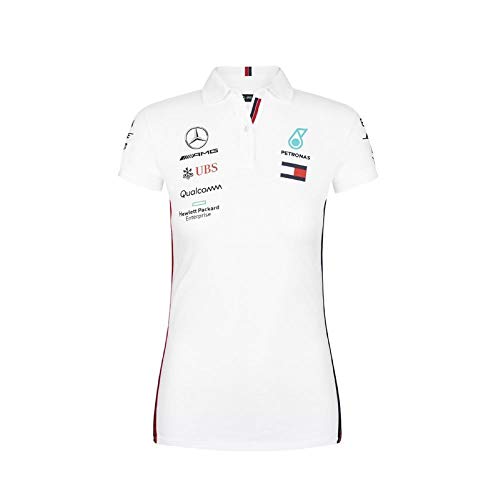 Mercedes-AMG Petronas Motorsport Mercancía Oficial de Fórmula 1 Femenino Equipo Camisa Polo - Blanco