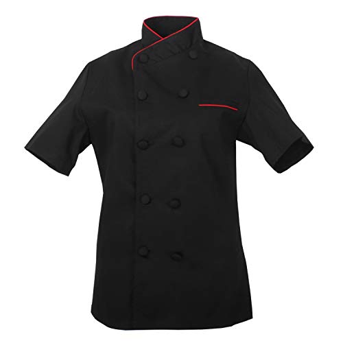 MISEMIYA 8441 Chaqueta Mujer Chef Chaqueta Cocinera, Negro 1,XL