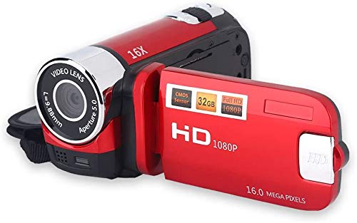 MXECO Videocámara Videocámara,Vlogging portátil Grabador de cámara Full HD 1080P 16MP 2.7 Pulgadas Pantalla LCD de rotación de 270 Grados 16X Zoom Digital Videocámara Soporte Selfie y Disparo Continuo