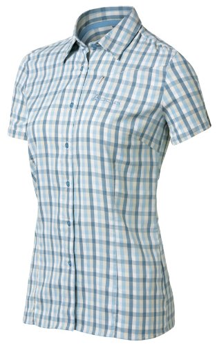 Odlo Blouse Short Sleeve Stretch Upwind - Camisa/Camiseta para Mujer, Color Azul, Talla L