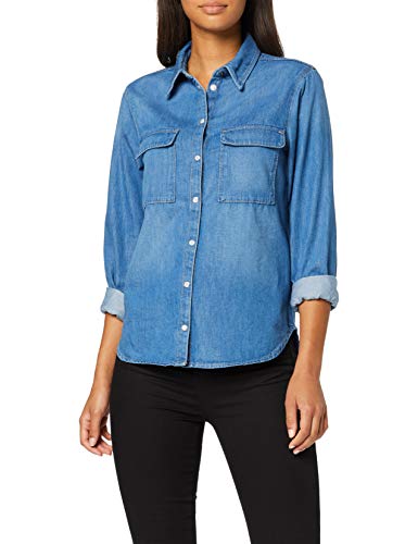 Pepe Jeans Nina Blusa, (Medium Used Denim 000), Small para Mujer