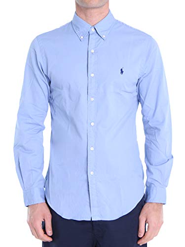 Polo Ralph Lauren Mod. 710787192 Camisa Popelín Slim Fit Hombre Azul XL