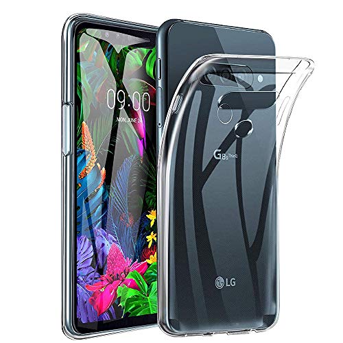 REY - Funda Carcasa Gel Transparente para LG G8s THINQ, Ultra Fina 0,33mm, Silicona TPU de Alta Resistencia y Flexibilidad
