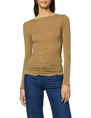 Rinascimento Cfc0093760003 Camiseta, Beige (Fangomarrone Fangomarrone), Medium (Talla del Fabricante: M/L) para Mujer