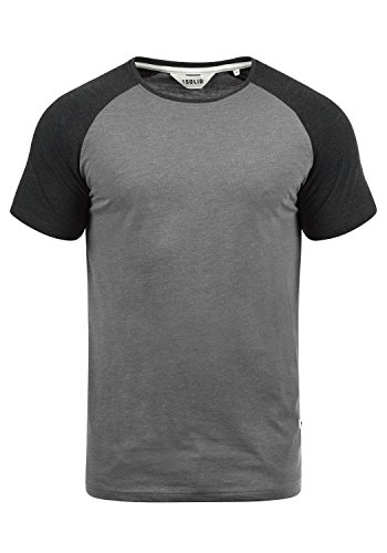 !Solid Bastian Camiseta Básica De Manga Corta T-Shirt para Hombre con Cuello Redondo, tamaño:XL, Color:Grey Melange (8236)