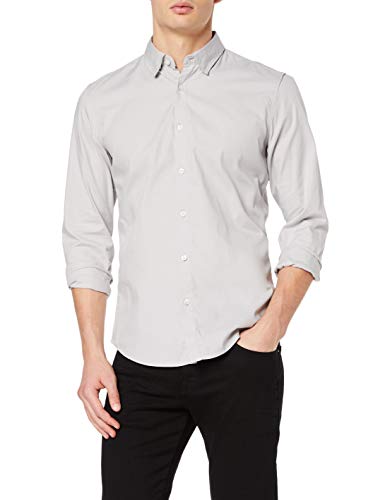 Springfield Frq Cotton 100 Easy Iron Camisa Casual, Gris (Gama Grises 43), Large (Tamaño del Fabricante:L) para Hombre