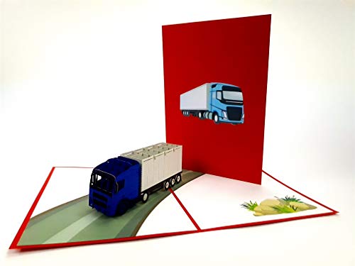 Tarjeta de felicitación 3D con texto en inglés «Europe Truck Car Man DAF» para coche, aniversario, cumpleaños, Pascua, Día de la Madre, agradecimiento, boda, Scania, hombre, Mercedes Volvo