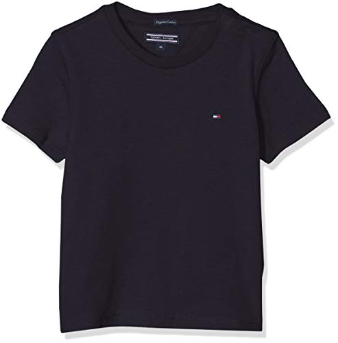 Tommy Hilfiger T Camiseta Básica de Manga Corta, Azul (Sky Captain), 176 (Talla del Fabricante: 16) para Niños