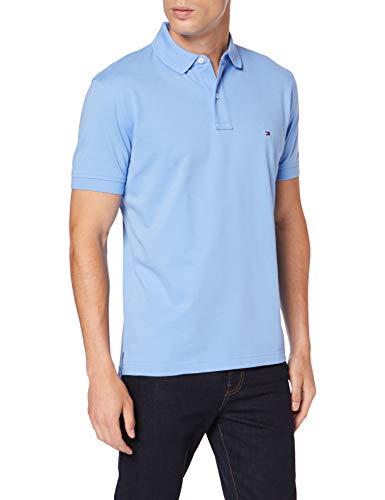 Tommy Hilfiger Tommy Regular Polo, Azul (Cornflower Blue 445), Medium para Hombre