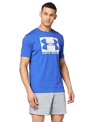 Under Armour Camo Boxed Logo Camisa Manga Corta, Hombre, Azul, SM