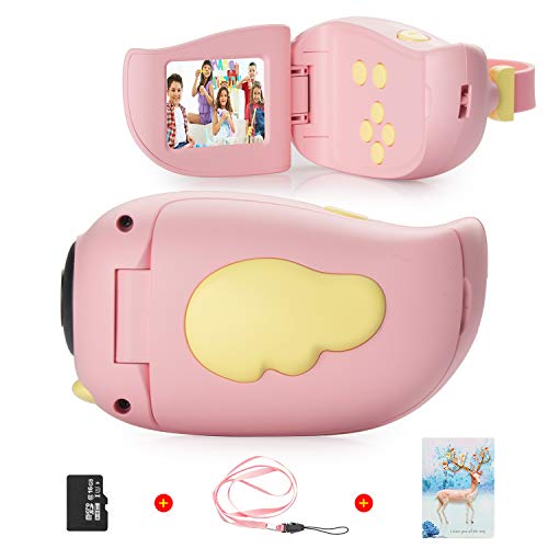 Vannico Camara de Fotos para Niños, Cámara para Niños Cámara Fotográfica de Video para Niños de 3 a 10 Años, Video Cámara Mini Cámara con Tarjeta SD de 16GB para Niños (Rosa)