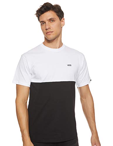 Vans Colorblock tee - Camiseta para Hombre , Blanco (White/black), Small