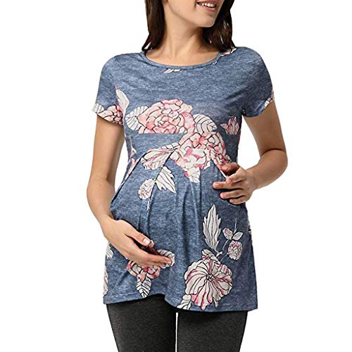 Vectry Premama Camiseta Camisetas Mujer Manga Corta Blusa De Mujer Elegante Camisa Casual Mujer Camisa Premama Blanca 2019 Nuevo Camisetas Premama Azul