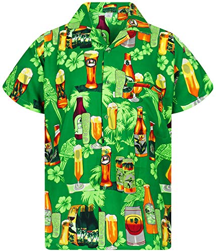 V.H.O. Funky Camisa Hawaiana, Beerbottle, Verde, L