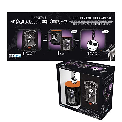 ABYstyle - Disney - Pesadilla Antes de Navidad - Caja de Regalo de Jack - Taza 320 ml + Llavero + Cuaderno