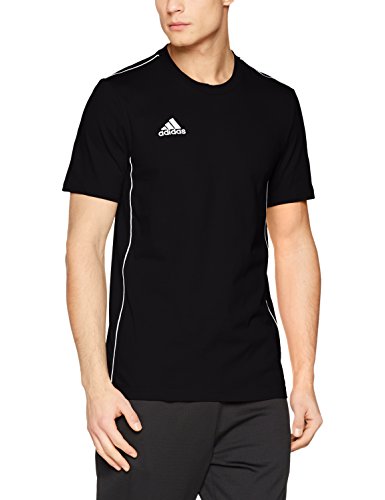 adidas Core18 tee Camiseta de Manga Corta, Hombre, Black/White, L