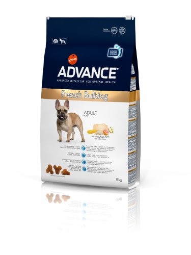 Advance French Bulldog Adult, Comida para perros, carrera de Bulldog francés adulto, 9Kg