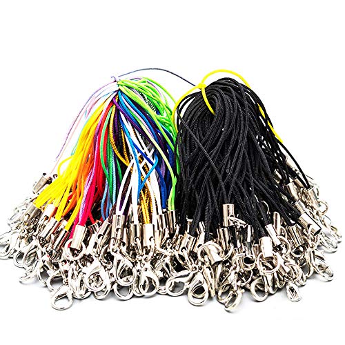 Anyasen 200 Piezas Teléfono Móvil Lanyard teléfono Celular Correas del Encanto Corchete de la Langosta cordón teléfono móvil cordón Llavero Cierre de mosquetón Cuerda para teléfono Celular 20 Colores