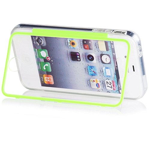 Apple iPhone 4 / 4S | iCues despejan el caso de TPU Verde | luz extra lámina transparente muy fina protector exterior gruesa dura de la caja a prueba de golpes 360 grados Pantalla de cuerpo completo ronda los dos lados frontal completa trasera de doble fr