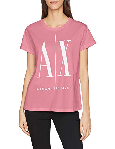 Armani Exchange Icon Project T Camiseta, Rosa (Heather Rose 1480), Large para Mujer