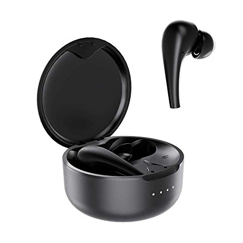 Auriculares Bluetooth, Auriculares Inalámbricos Bluetooth 5 en la Oreja con Caja de Carga, Micrófono Incorporado, Control Táctil, Negro,Reproducción de 30 Horas para iPhone y Android