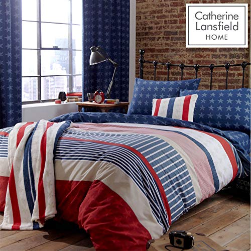 Catherine Lansfield Stars and Stripes - Juego de Cama para Cama de Matrimonio, Multicolor