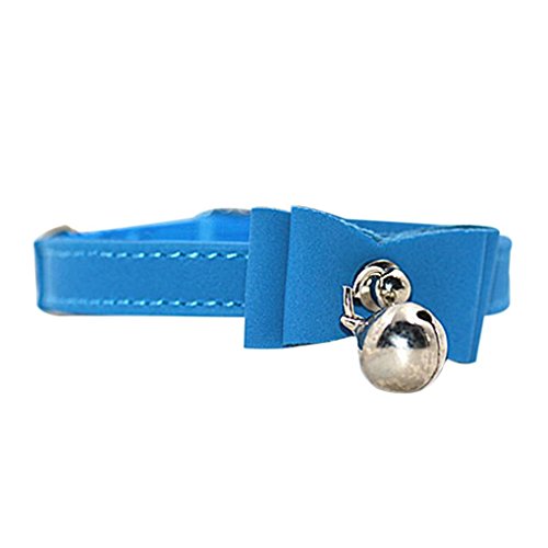 Censhaorme Gatito Cachorro Precioso Collar de Perro de la Correa de la Hebilla de Pet PU Ajustable Alimentos para Mascotas Collar del Gato con Bell