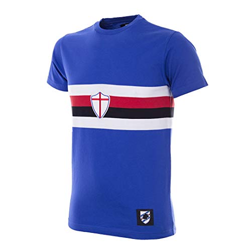 Copa - Camiseta Retro de fútbol Americano para Hombre, Italian Football, Camiseta Retro de la U. C. Sampdoria, Hombre, Color Azul, tamaño Large