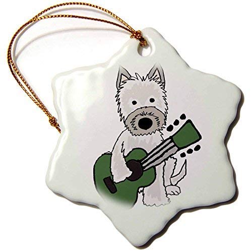 Dant454ty Cairn Terrier Perro Tocando Guitarra Musical de dibujos animados de Navidad Adornos para el Hogar 2019 para Mujeres Amigos Niños Adorno de Árbol de Navidad