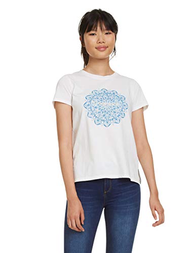 Desigual T-Shirt Short Sleeve Manchester Woman White Camiseta, Blanco (Blanco 1000), S para Mujer