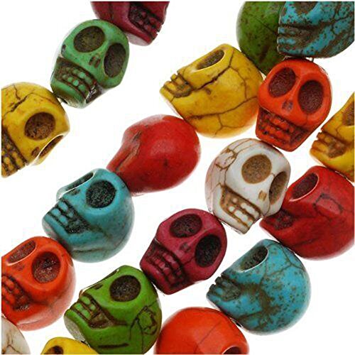 Diseño de cuentas 20 piezas a piedra tallado de calavera Mix 9,5 x 12 mm cuentas de Color