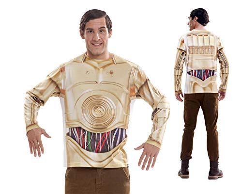 Disfraz Camiseta de Star Wars C3po Original de Carnaval para Hombre XL de Microfibra - LOLAhome