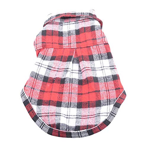 Emilyisky Primavera Verano Plaid Ropa para Perros Camisas para Perros de Verano para Cachorros medianos pequeños Ropa para Mascotas Yorkies Chihuahua Ropa roja S