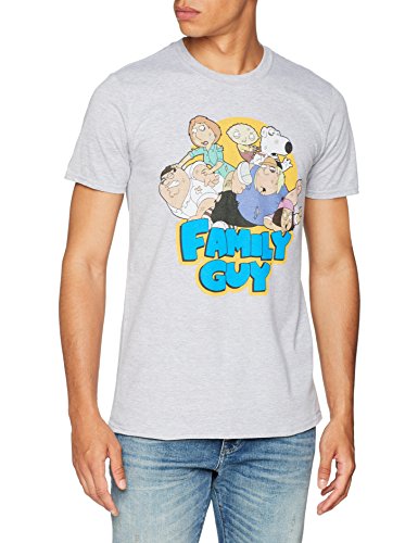 Family Guy The Griffins Camiseta, Gris (Grey Marl SPO), M para Hombre