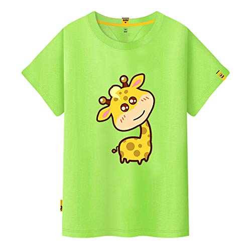 FeiFei156 Pareja De Dibujos Animados Vestido Media Manga Suelta De Gran Tamaño Amarillo Manga Corta Camiseta Mujer XS Verde Hierba - Nuevo Ciervo de Cuello Torcido