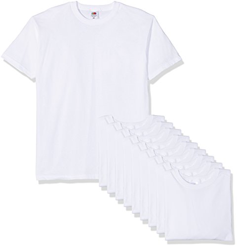 Fruit of the Loom Valueweight Short Sleeve Camiseta, Blanco, L (Pack de 10) para Hombre