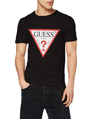 Guess Cn SS Original Logo Camiseta, Negro, XL para Hombre