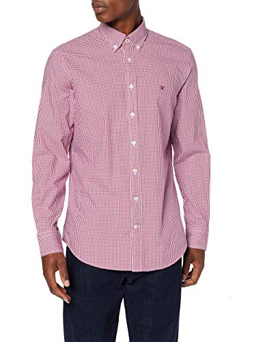 Hackett Mini Chk BS Camisa, (Red/White 2ah), Medium para Hombre