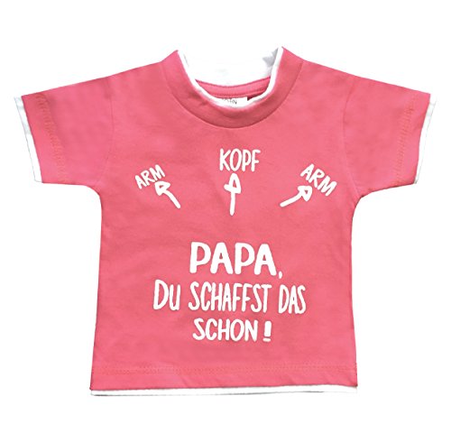 HomeOfSocks John Kids Papa, Du Schaffst Das! Divertido & Freche – Camiseta de bebé 100% algodón rosa 122 cm-128 cm