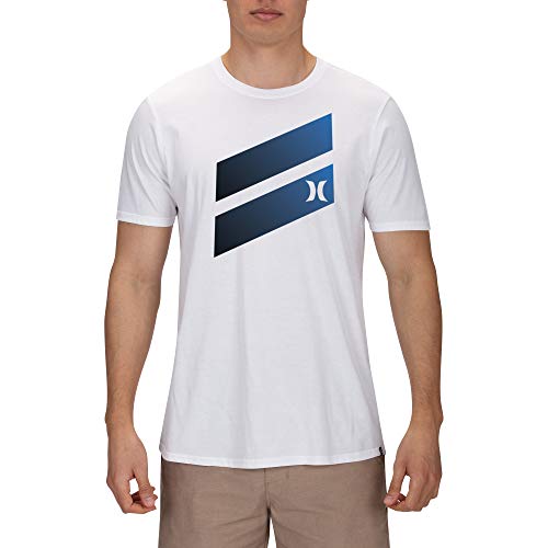 Hurley Premium Icon Slash Gradient tee Camiseta de Manga Corta, Hombre, Blanco (White/Black), S