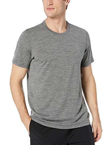 Icebreaker Merino Tech Lite SS Crewe - Camiseta de Manga Corta para Hombre, Hombre, 103861013, Gritstone HTHR, Small