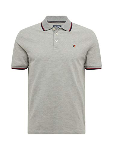 Jack & Jones JPRBLUWIN Polo SS STS Camisa, Gris Claro, M para Hombre