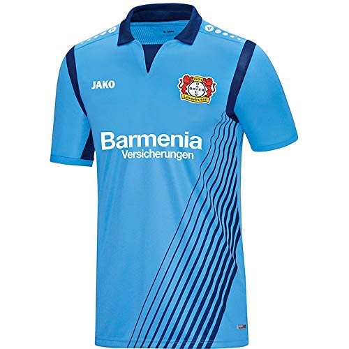 JAKO Auswärtstrikot 2018/2019 Camiseta de visitante del Bayer 04 Leverkusen para Hombre, Azul Claro/Azul, XXL-56