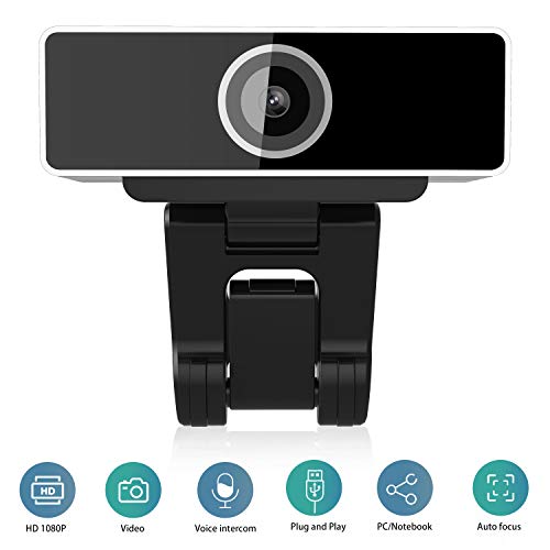 Jaybest Webcam 1080P Full HD con Micrófono Estéreo, Portátil USB Camera para Video Chat y Grabación, Gaming, Pequeña, Compatible con Windows, Android, Linux