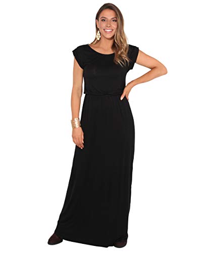 KRISP Vestido Mujer Tallas Grandes Largo Casual Ibicenco De Día Ropa Hippie Online Ofertas, (Negro (3269), 38 EU (10 UK)), 3269-BLK-10