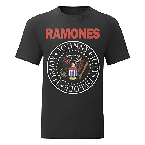 LaMAGLIERIA Camiseta Hombre Ramones - Classic 2 Colors Logo t-Shirt Punk Rock Band 100% algodòn, XL, Negro