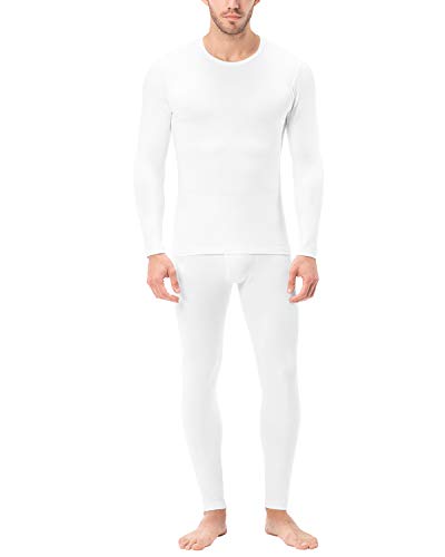 LAPASA Conjunto Térmico de Ropa Interior para Hombre (M, Blanco)